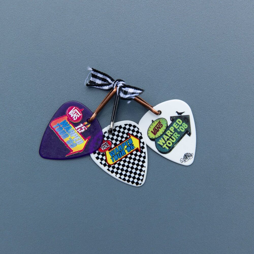 Vintage Guitar Pick Warped Tour Zipps: 2006, 2008, 2009 (set of 3)